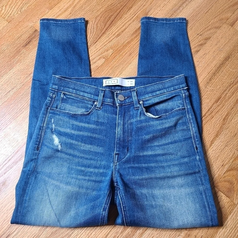 AYR Size 26 Distressed Stretch Skinny High Rise Jeans - Picture 3 of 9
